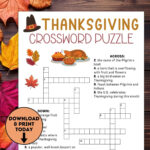 Thanksgiving Crossword Puzzle / Thanksgiving Kids Table Games Within Thanksgiving Cross Word Puzzle