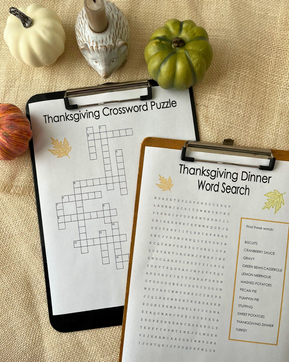 Thanksgiving Crossword Puzzle &amp;amp; Thanksgiving Word Search (Free in First Thanksgiving Foods Crossword Puzzle Answer Key