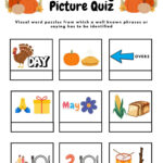 Thanksgiving Dingbat Knobel Spiel: Bilder Quiz, Brain Teaser (Pdf With Thanksgiving Rebus Puzzles Free