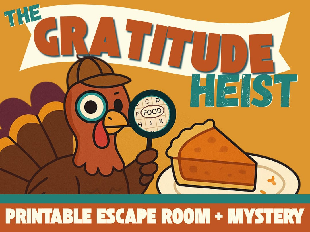Thanksgiving Escape Room Kit Kids Mystery Game Dinner Table Logic within Thanksgiving Dinner Logic Grid Puzzle