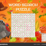 Thanksgiving Feiertag Wortsuche Puzzle Spiel Arbeitsblatt Kinder Within Thanksgiving Quiz Puzzle