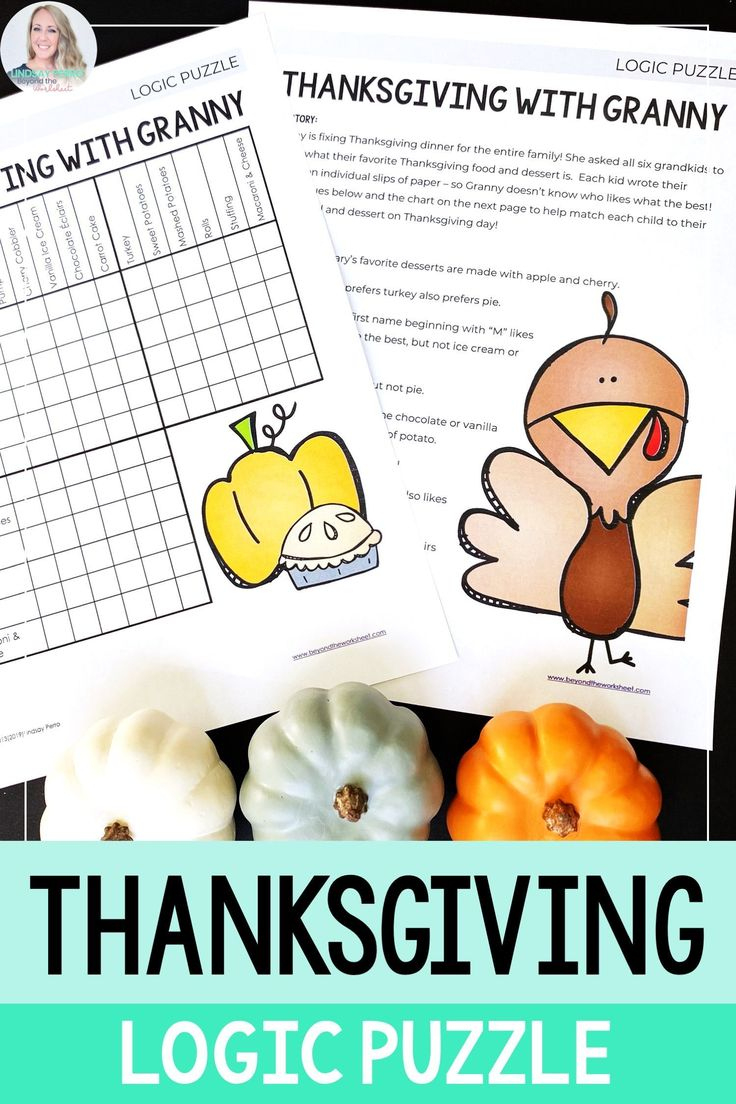 Thanksgiving Logic Puzzle in Thanksgiving With Granny Logic Puzzle Answers