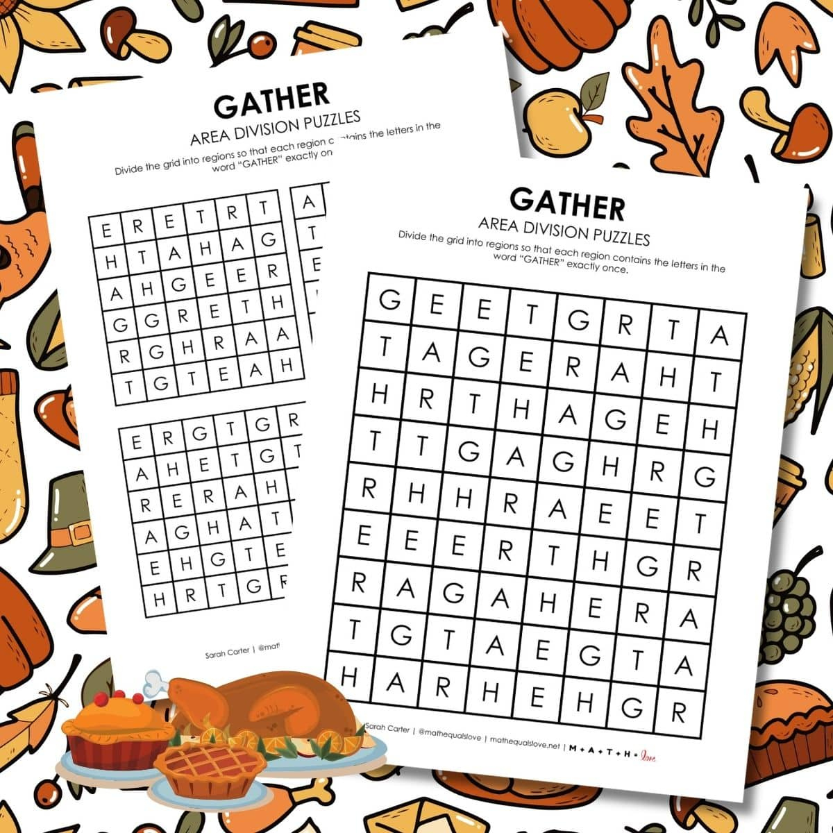 Thanksgiving Puzzles | Math = Love within Thanksgiving Logic Puzzle Printable