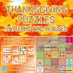 Thanksgiving Puzzles: Patterns And Rebuses | Madeteachers Regarding Thanksgiving Rebus Puzzles Free