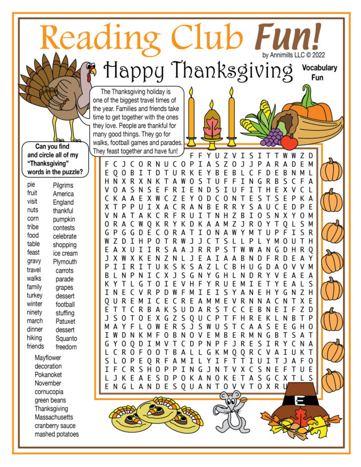 Word Puzzles For Thanksgiving Word Puzzles For Thanksgiving