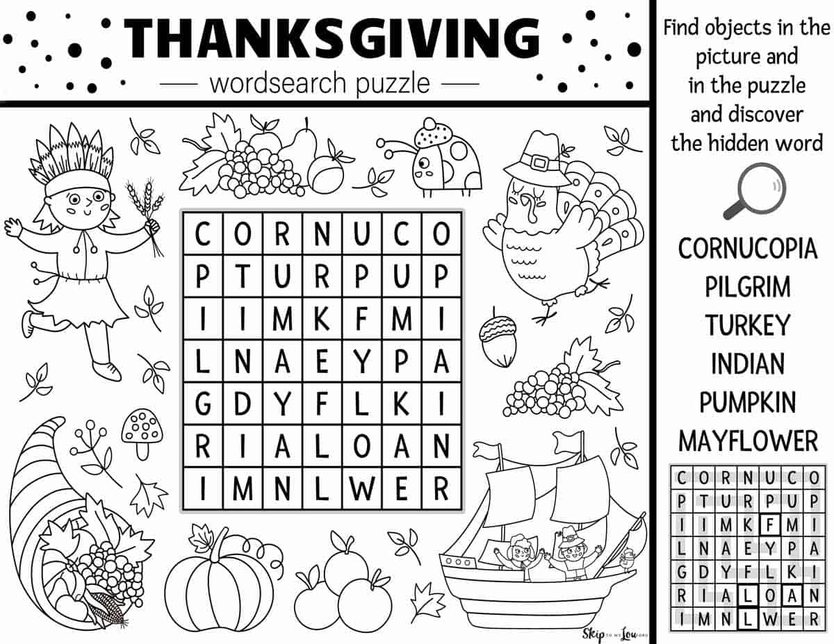Thanksgiving Worksheets | Skip To My Lou for Thanksgiving Puzzles For Middle School