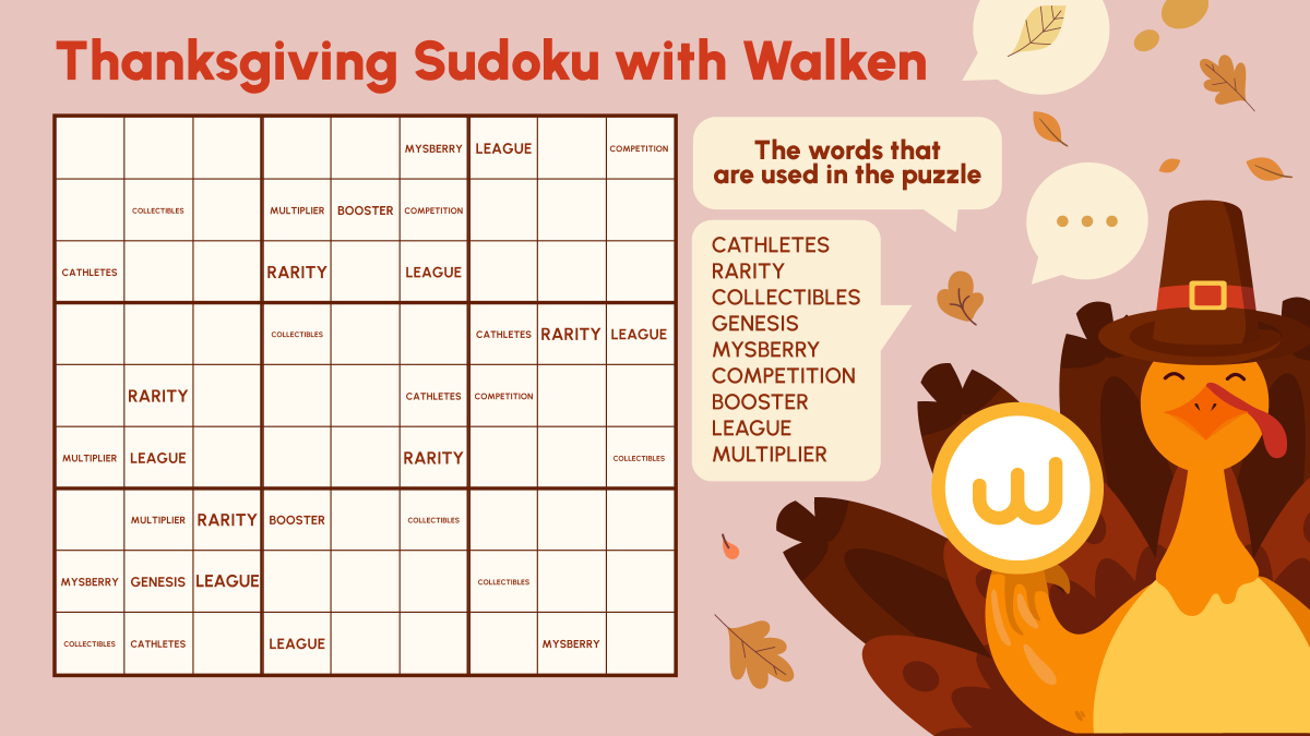 Walken (@Walken_Io) On X: &amp;quot;🦃 Thanksgiving Sudoku With #Walken_Io throughout Thanksgiving Sudoku Puzzle Answers