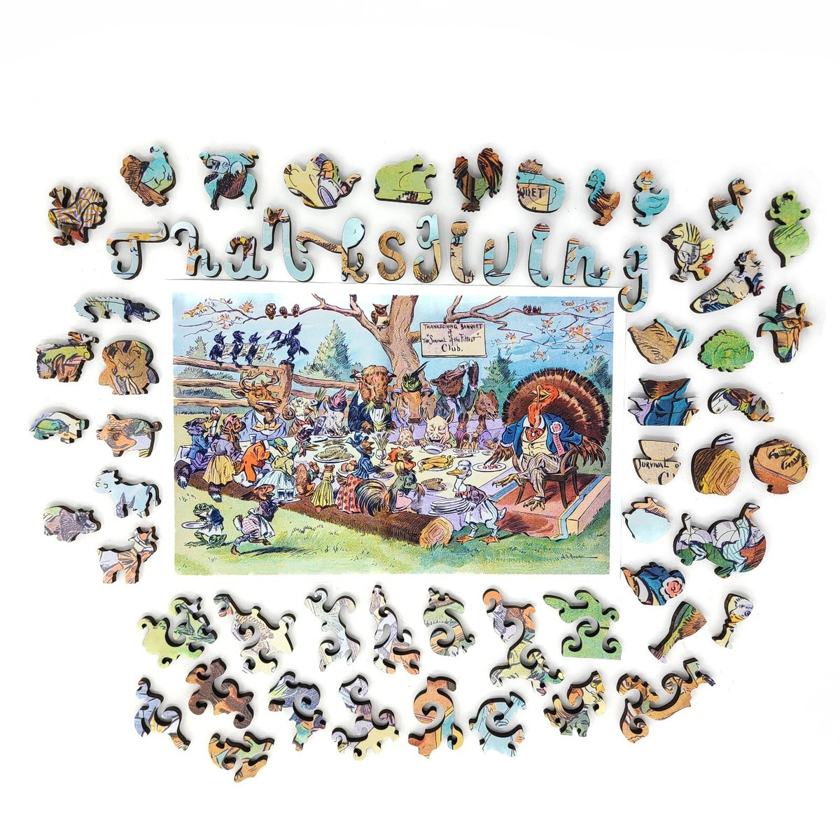 Wooden Jigsaw Puzzle For Adultsfoxsmartbox - 373 Pcs with Thanksgiving Puzzle Amazon