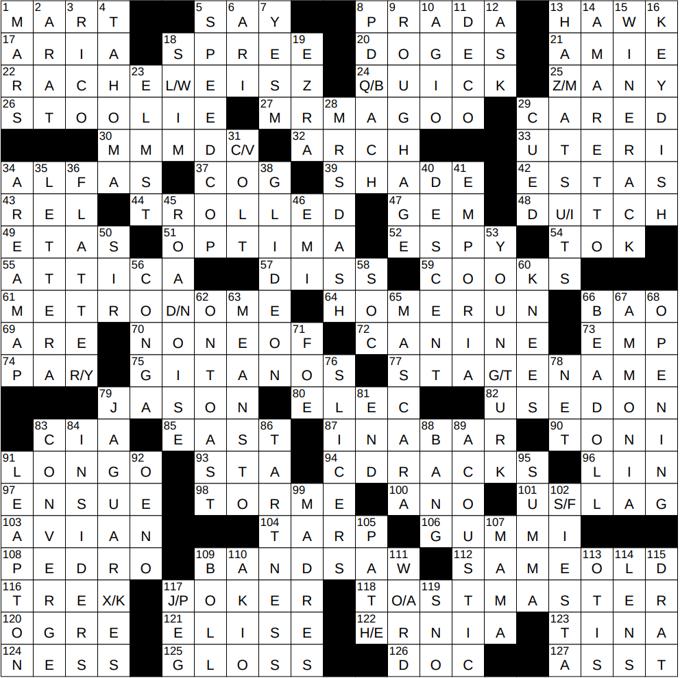 0202-25 Ny Times Crossword 2 Feb 25, Sunday - Nyxcrossword regarding The Christmas Song Composer Mel Crossword Clue