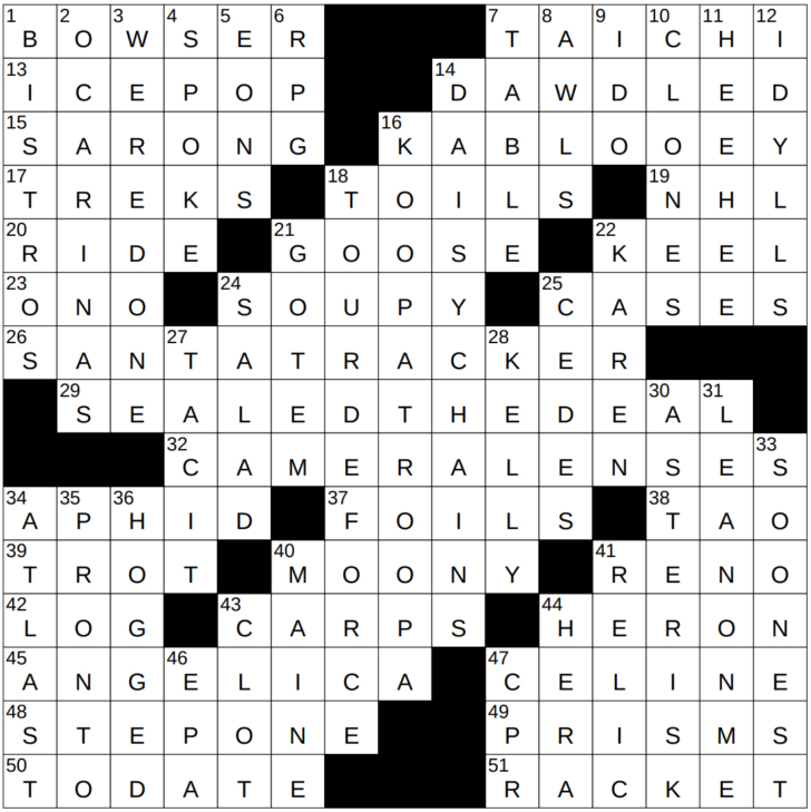 Father Christmas Nyt Crossword