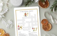 12 Days Of Christmas Crossword Puzzles (Free Printable) - Once throughout Twelve Days of Christmas Crossword Answers
