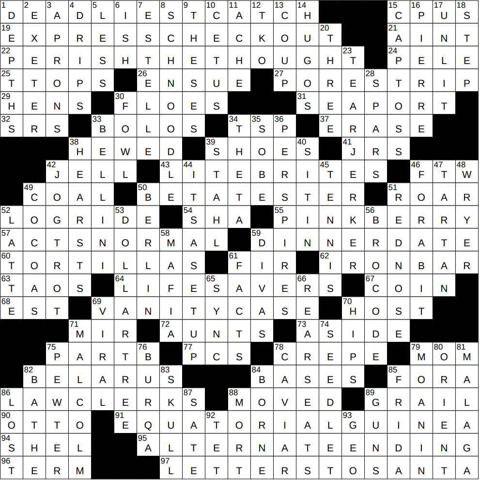 1222 24 ny times crossword 22 dec 24 sunday nyxcrossword with regard to christmas tradition nyt crossword clue 1222-24 Ny Times Crossword 22 Dec 24, Sunday - Nyxcrossword with regard to Christmas Tradition Nyt Crossword Clue