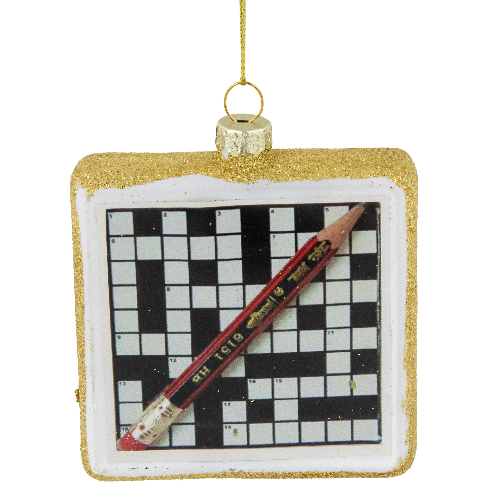 3 5 crossword puzzle with pencil glass christmas ornament bed in embellish like a christmas tree crossword 3.5" Crossword Puzzle With Pencil Glass Christmas Ornament - Bed in Embellish Like a Christmas Tree Crossword