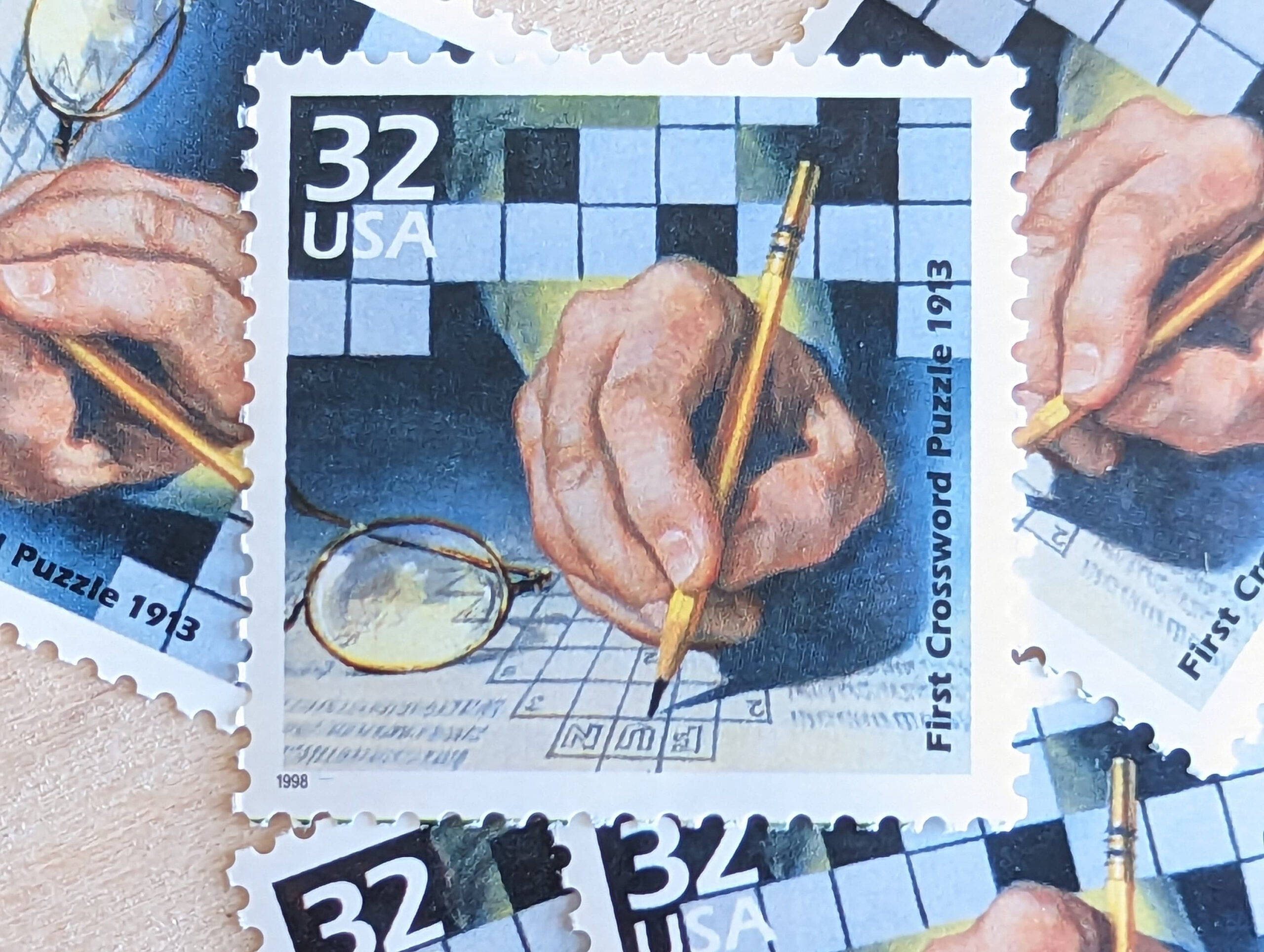5 kreuzwortratsel briefmarken 32 cent 1998 1910er jahre for christmas stamp pair crossword scaled 5 Kreuzworträtsel Briefmarken, 32 Cent, 1998, 1910Er Jahre for Christmas Stamp Pair Crossword