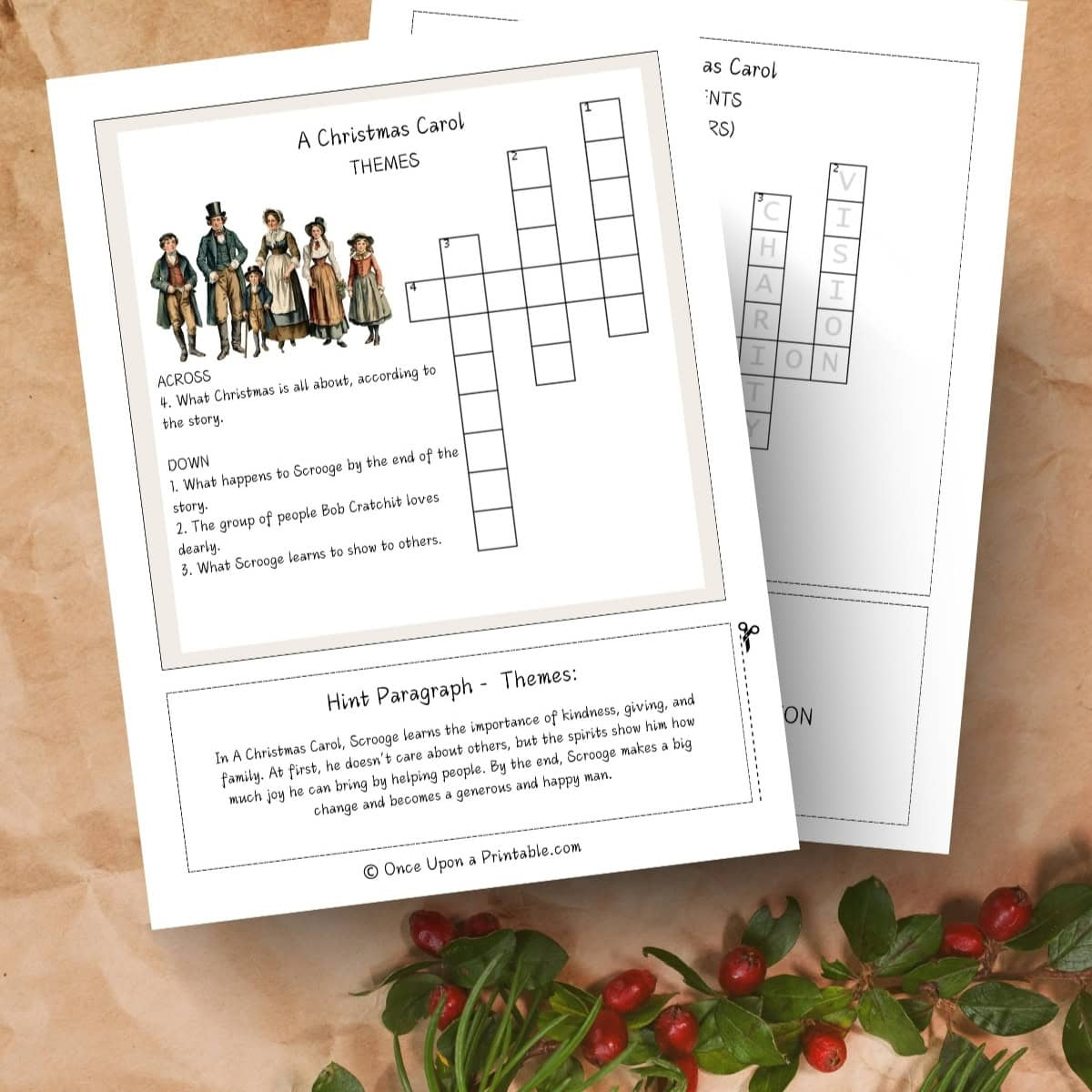 A Christmas Carol Crossword Puzzles (Free To Print) - Once Upon A regarding The First Christmas Carol Crossword Clue