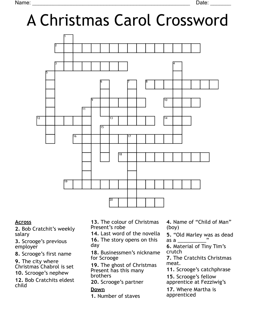 a christmas carol crossword wordmint with regard to a christmas carol name crossword A Christmas Carol Crossword - Wordmint with regard to A Christmas Carol Name Crossword