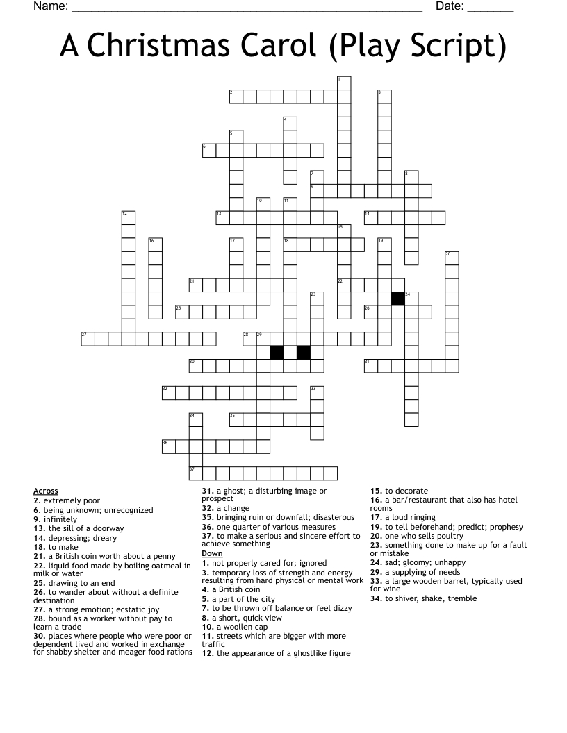 a christmas carol play script crossword wordmint regarding birds in a christmas carol crossword A Christmas Carol (Play Script) Crossword - Wordmint regarding Birds in a Christmas Carol Crossword