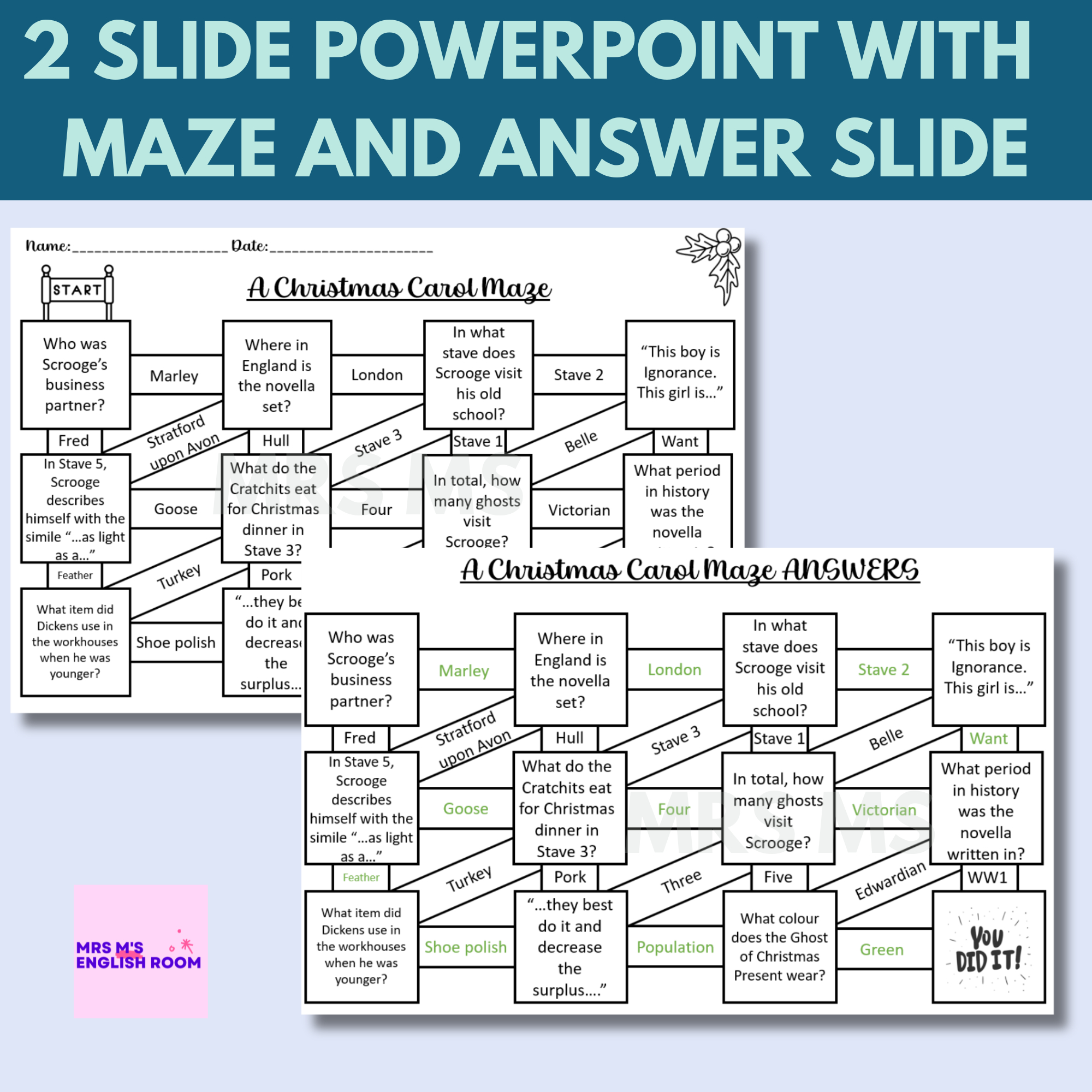 a christmas carol revision maze game teaching resources within a christmas carol mega crossword A Christmas Carol Revision Maze Game | Teaching Resources within A Christmas Carol Mega Crossword