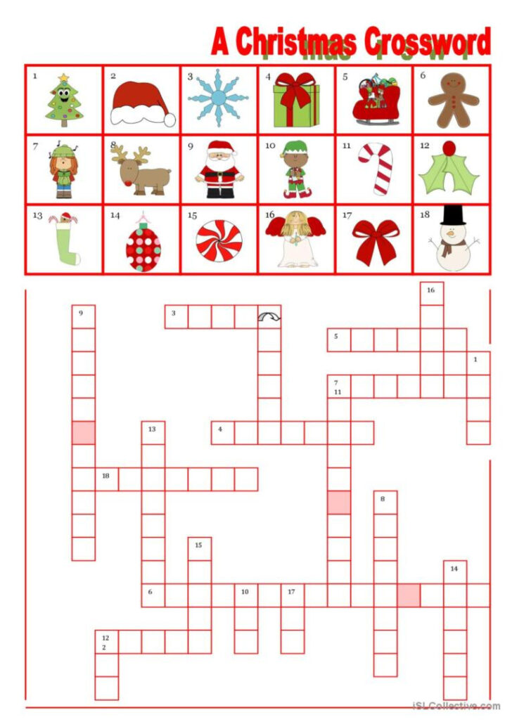 Christmas Crossword Worksheets Christmas Crossword Worksheets