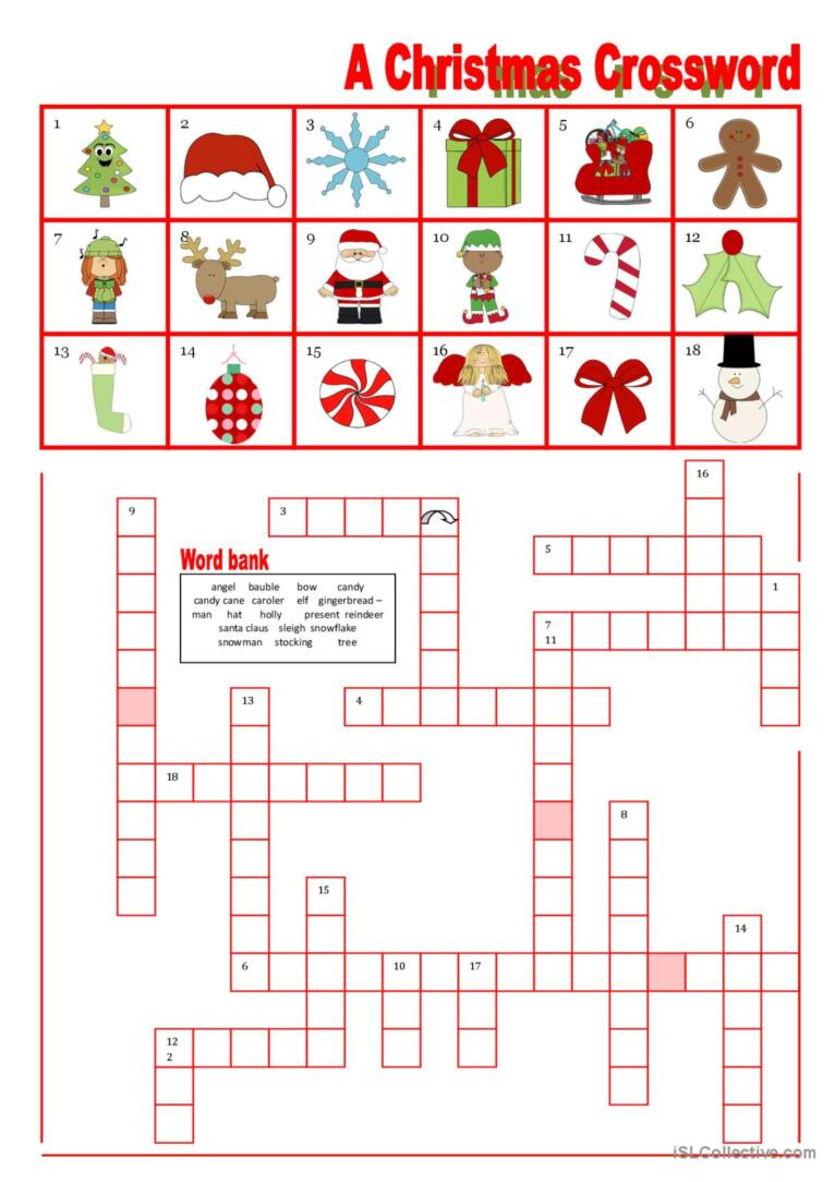 a christmas crossword with word ban english esl worksheets pdf doc inside christmas crossword with word bank A Christmas Crossword With Word Ban…: English Esl Worksheets Pdf & Doc inside Christmas Crossword with Word Bank