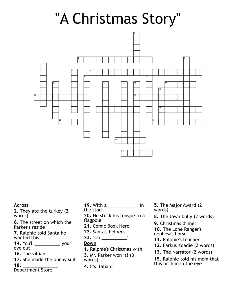 a christmas story crossword wordmint intended for a christmas story crossword A Christmas Story" Crossword - Wordmint intended for A Christmas Story Crossword