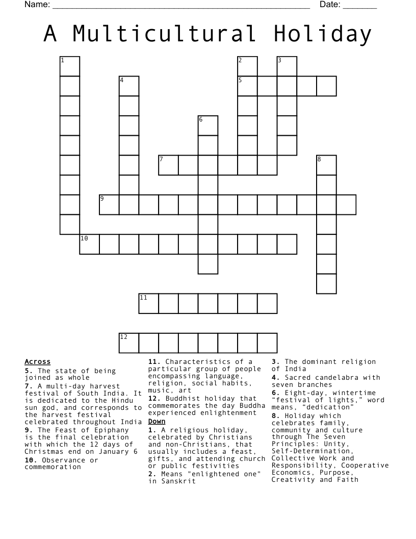 a multicultural holiday crossword wordmint with regard to 12 days of christmas musician crossword A Multicultural Holiday Crossword - Wordmint with regard to 12 Days of Christmas Musician Crossword