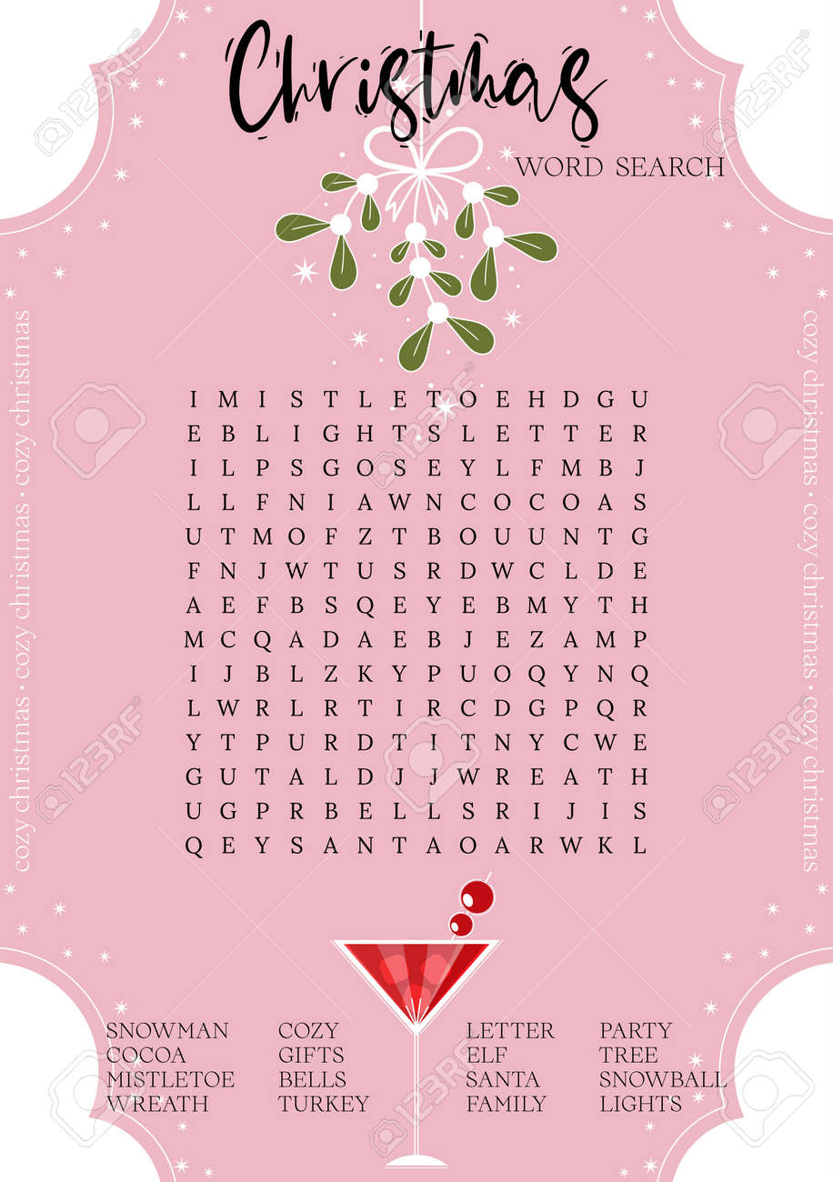 Beautiful Christmas Word Search Puzzle. Crossword Game About within Post Christmas Event Crossword Clue