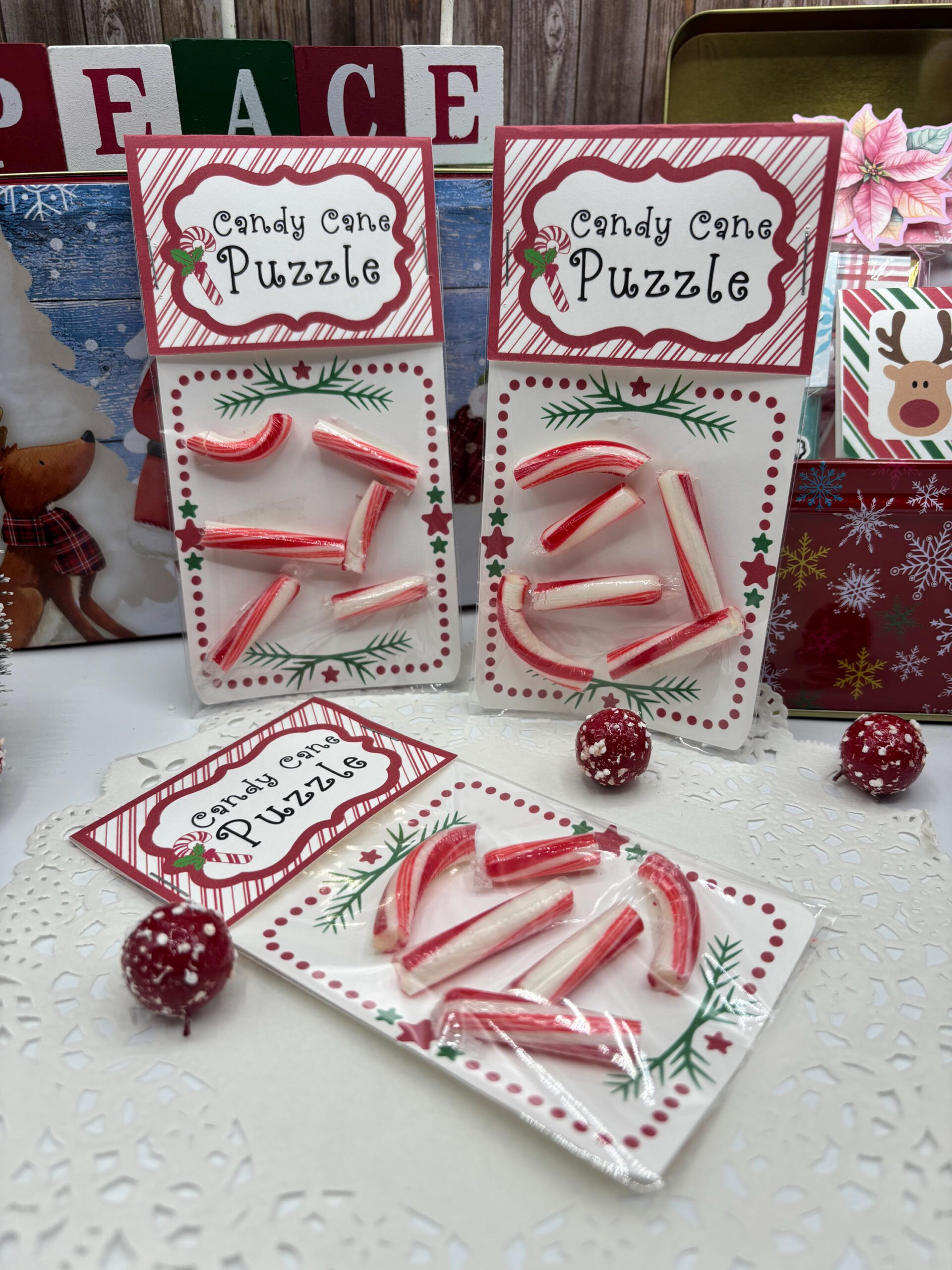 Candy Cane Puzzle - Etsy Canada throughout Some Gag Christmas Gifts Crossword Clue