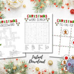 Christmas Activity Bundle, Instant Download, Word Search Regarding Christmas Tree Glitter Crossword Clue