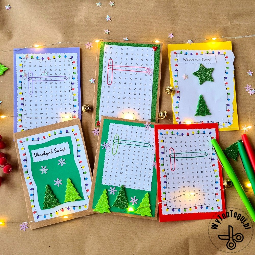 Christmas Cards Diy With Crossword Puzzle - Printable Templates In in Crossword Puzzle Christmas Card