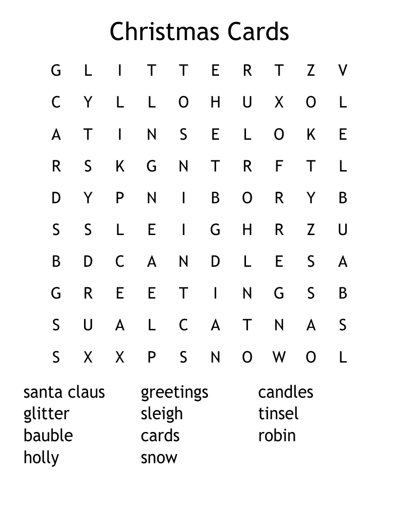 christmas cards word search wordmint inside words on a christmas card crossword Christmas Cards Word Search - Wordmint inside Words on a Christmas Card Crossword