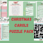 Christmas Carol Puzzles Activity Pack   4   Etsy In Christmas Song Trio Crossword Clue