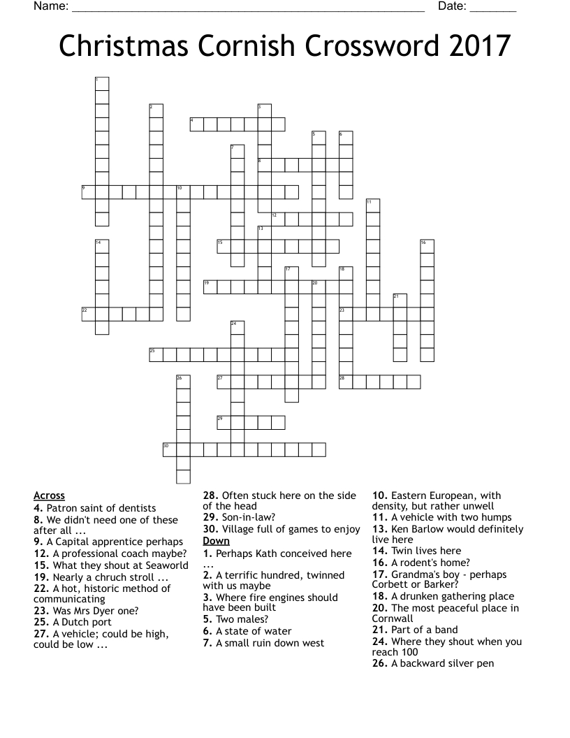 christmas cornish crossword 2017 wordmint within home for christmas break perhaps crossword clue Christmas Cornish Crossword 2017 - Wordmint within Home For Christmas Break Perhaps Crossword Clue