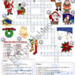 Christmas Crossword (05.12.2008)   Esl Worksheetemila With Regard To Christmas Crossword Puzzle Worksheet Answer Key