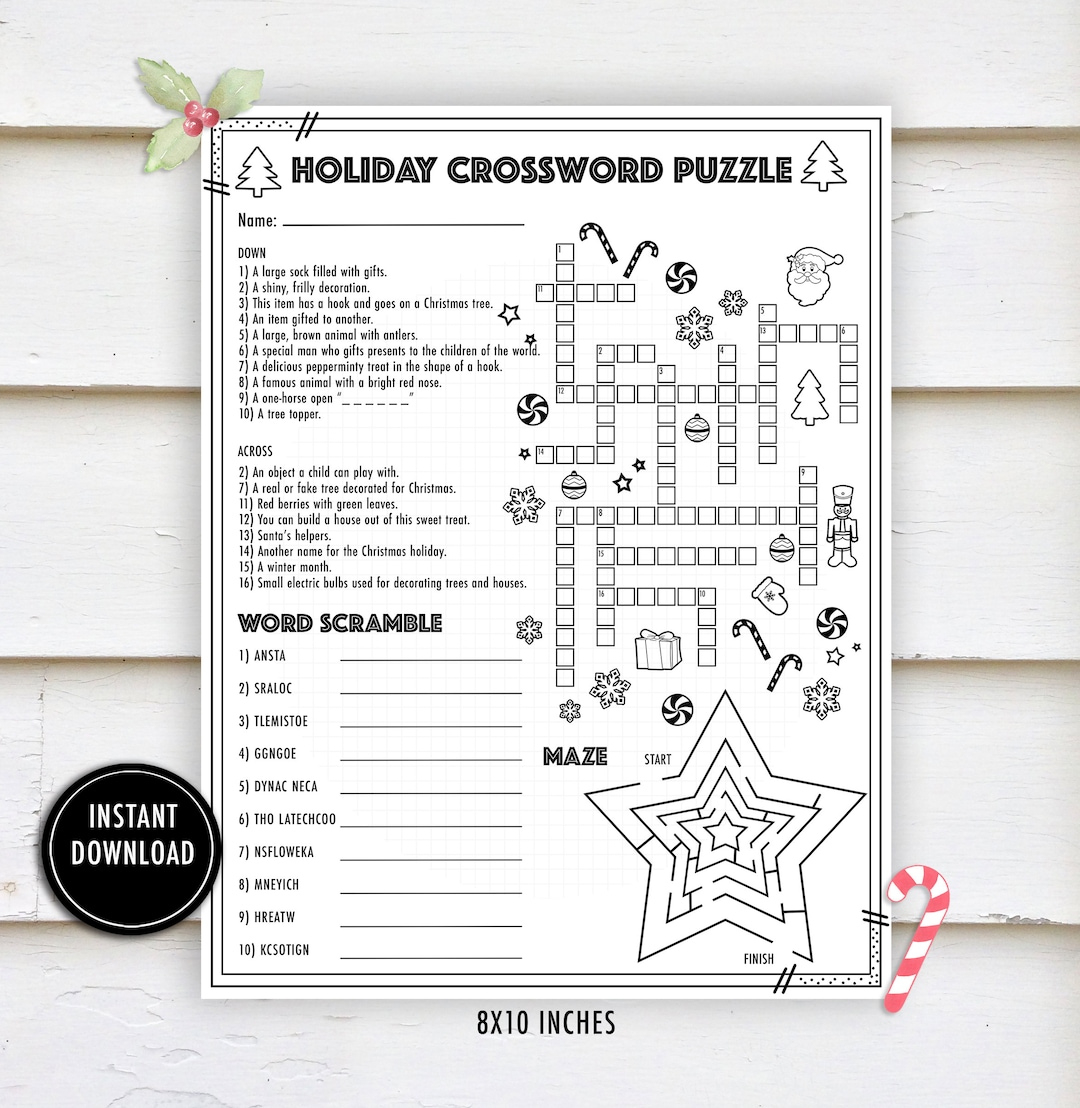 christmas crossword activity puzzle christmas worksheets winter with spot for christmas decorations crossword Christmas Crossword Activity Puzzle- "Christmas Worksheets" Winter with Spot For Christmas Decorations Crossword