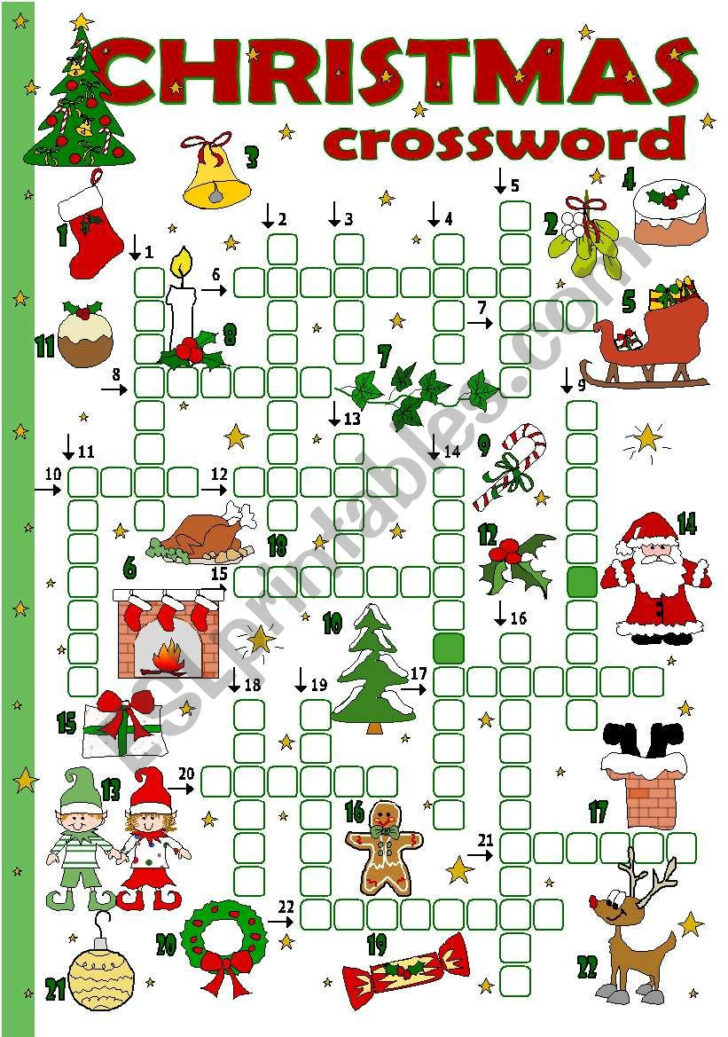 Christmas Crossword Puzzle Worksheet Christmas Crossword Puzzle Worksheet