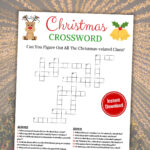 Christmas Crossword Game | Printable Christmas Word Puzzle | Christmas  Crossword Clues To Solve | Christmas Trivia Quiz | Instant Download In Christmas Carol Opener Crossword