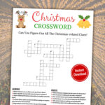 Christmas Crossword Game | Printable Christmas Word Puzzle | Christmas  Crossword Clues To Solve | Christmas Trivia Quiz | Instant Download Pertaining To Christmas Song Crossword Clue 4 Letters