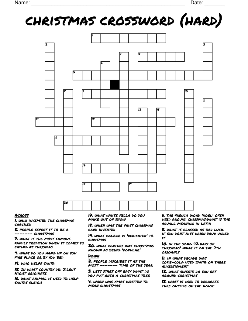 christmas crossword hard wordmint with regard to hard christmas crossword puzzle Christmas Crossword (Hard) - Wordmint with regard to Hard Christmas Crossword Puzzle