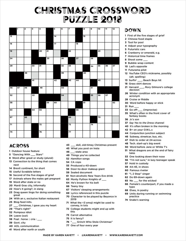 Free Printable Christmas Crossword Puzzle with Answers Free Printable Christmas Crossword Puzzle with Answers