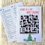 Christmas Crossword Puzzle Card: Festive Holiday Greetings Card With Regard To Christmas Song Trio Crossword