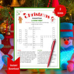 Christmas Crossword Puzzle | Christmas Activity Sheet | Holiday With Material For Christmas Tree Snow Crossword Clue