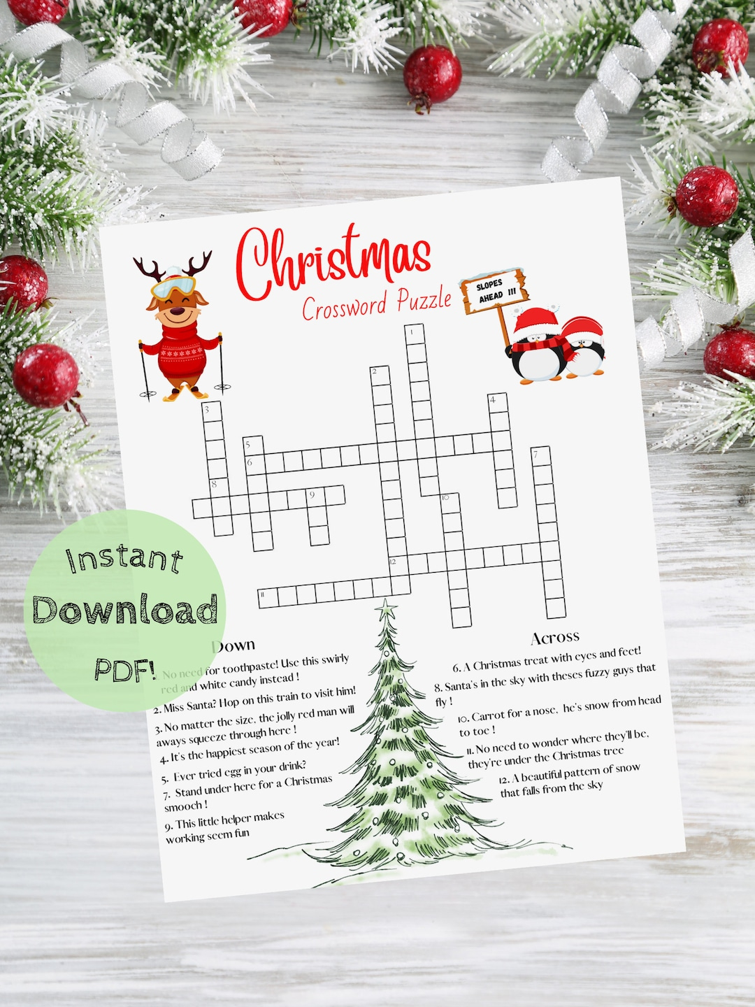 Christmas Crossword Puzzle, Christmas Family Games, Christmas Word for Sweet Christmas Decor Crossword Clue