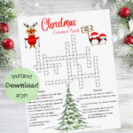 Christmas Crossword Puzzle, Christmas Family Games, Christmas Word Within It Falls On The Eve Of Christmas Eve Crossword