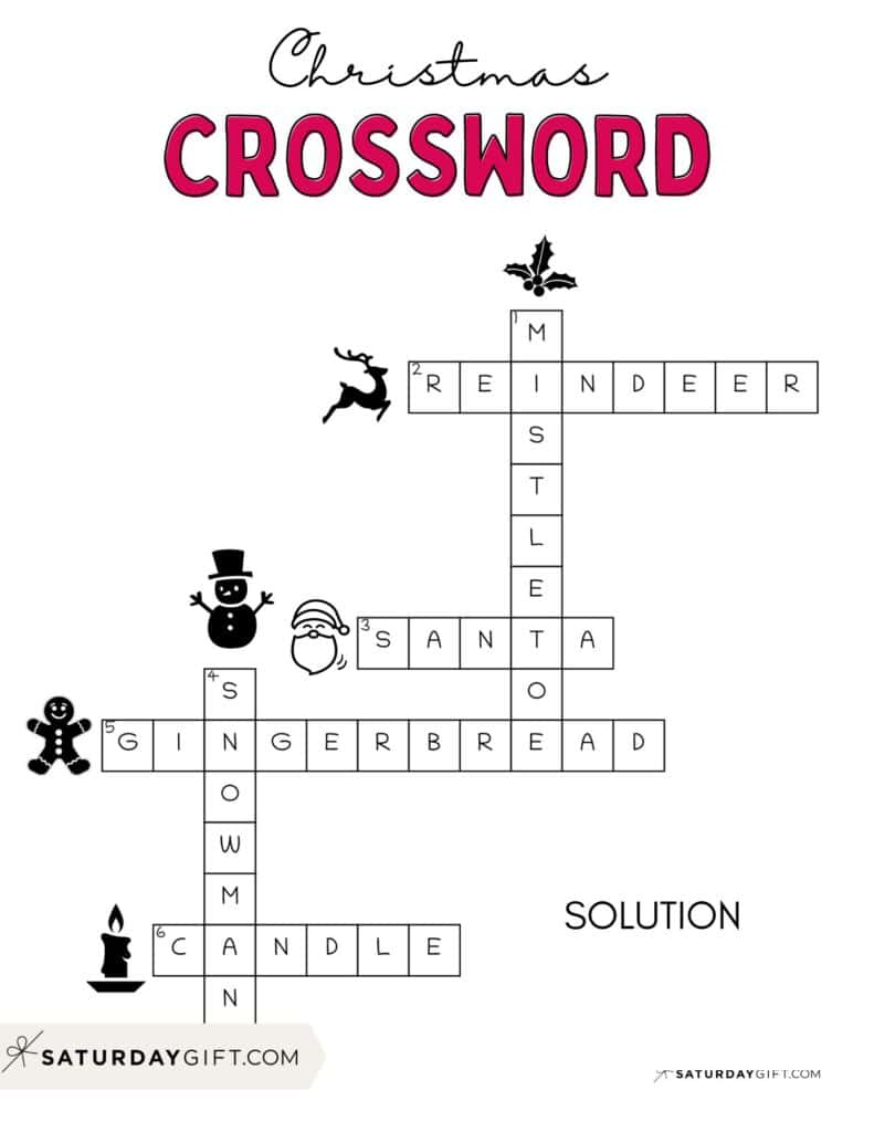 christmas crossword puzzle cute free printable saturdaygift throughout christmas crossword puzzle key Christmas Crossword Puzzle - Cute & Free Printable | Saturdaygift throughout Christmas Crossword Puzzle Key
