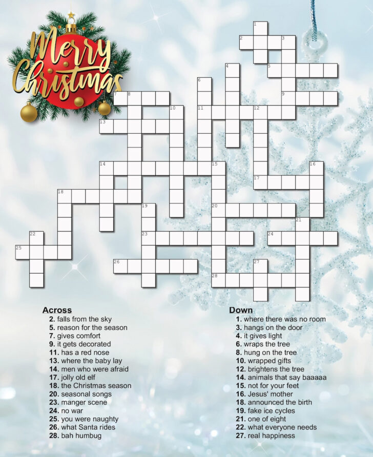 In a Manger Christmas Carol Crossword