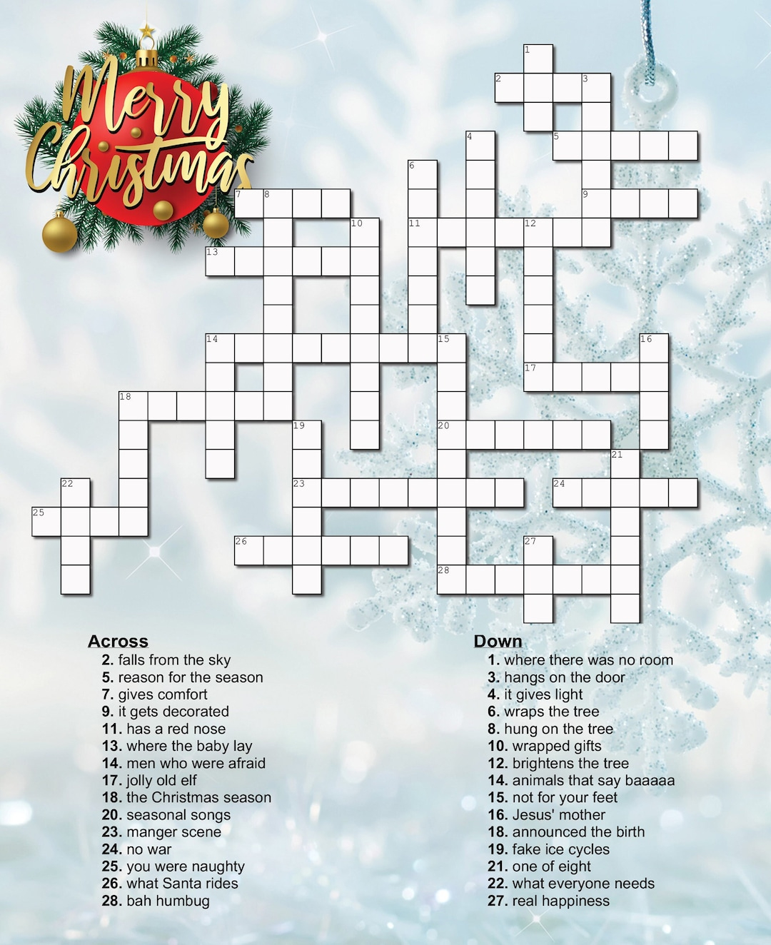 christmas crossword puzzle etsy australia with crossword puzzle for christmas Christmas Crossword Puzzle - Etsy Australia with Crossword Puzzle For Christmas