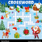 Christmas Crossword Puzzle Game – Royalty Free Vector Regarding Christmas Scene Crossword Clue