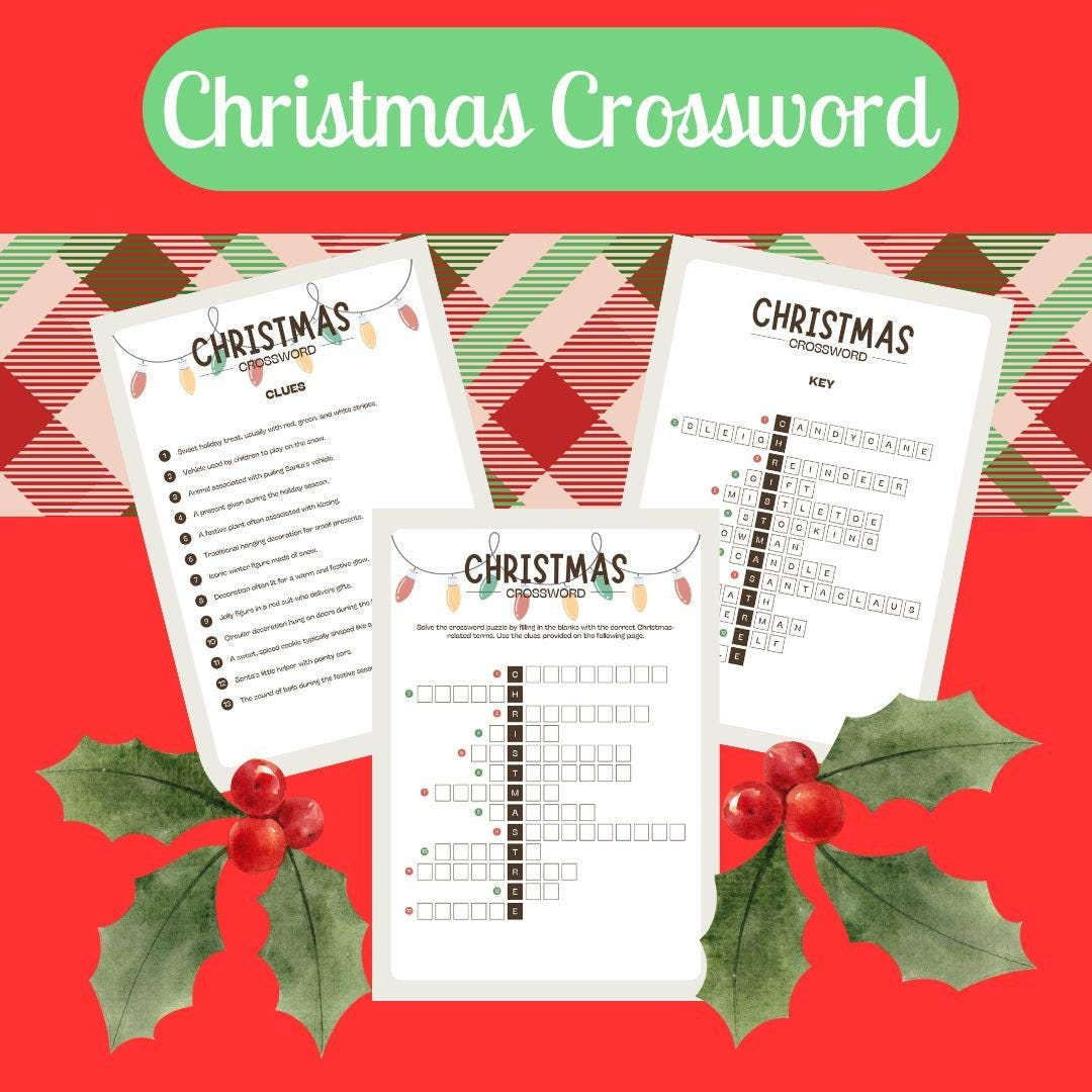 christmas crossword puzzle party games etsy regarding christmas entertainment crossword clue Christmas Crossword Puzzle, Party Games - Etsy regarding Christmas Entertainment Crossword Clue