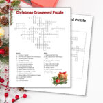 Christmas Crossword Puzzle Printable Worksheet Game Kids, Adults Pertaining To Christmas Doorway Decoration Crossword